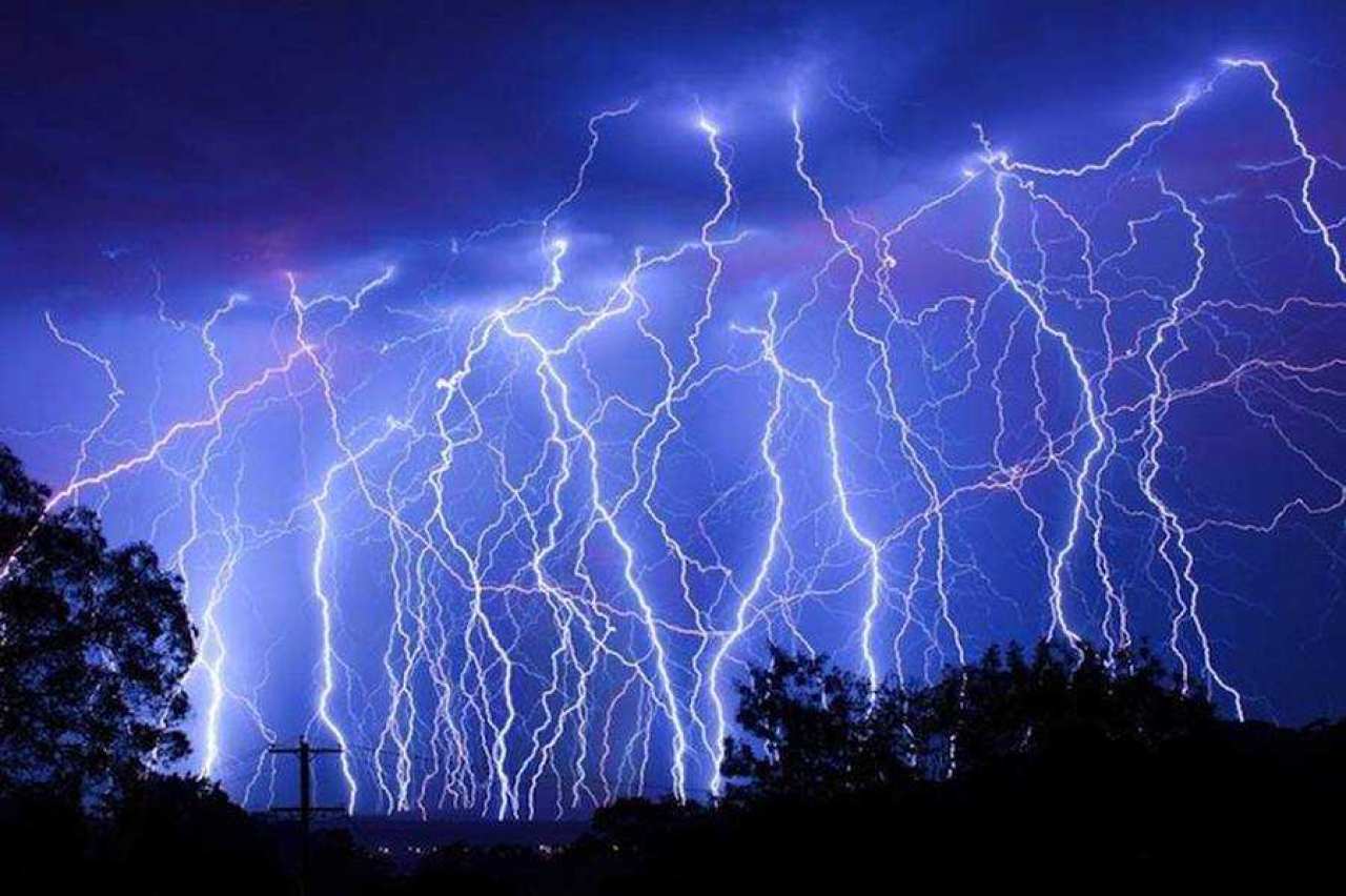 Time exposure of Lightning Strikes